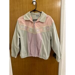 Vintage Alfred Dunner patchwork Corduroy jacket Pastel CottageCore Coquette 80s